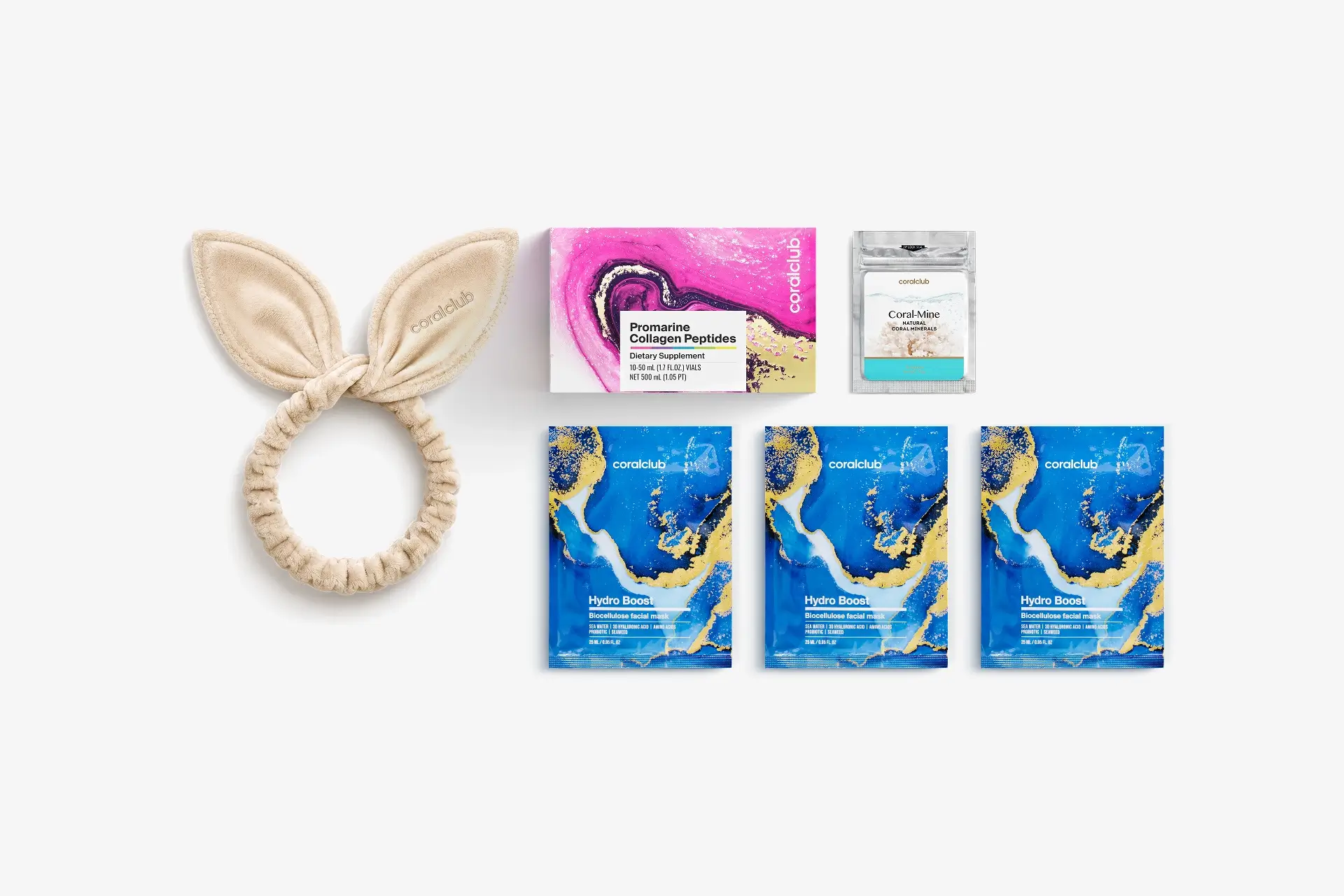 In & Out Starter Pack Promarine Collagen Peptides (10 fiolek) + Hydro Boost Biocellulose Facial Mask (3 szt.)