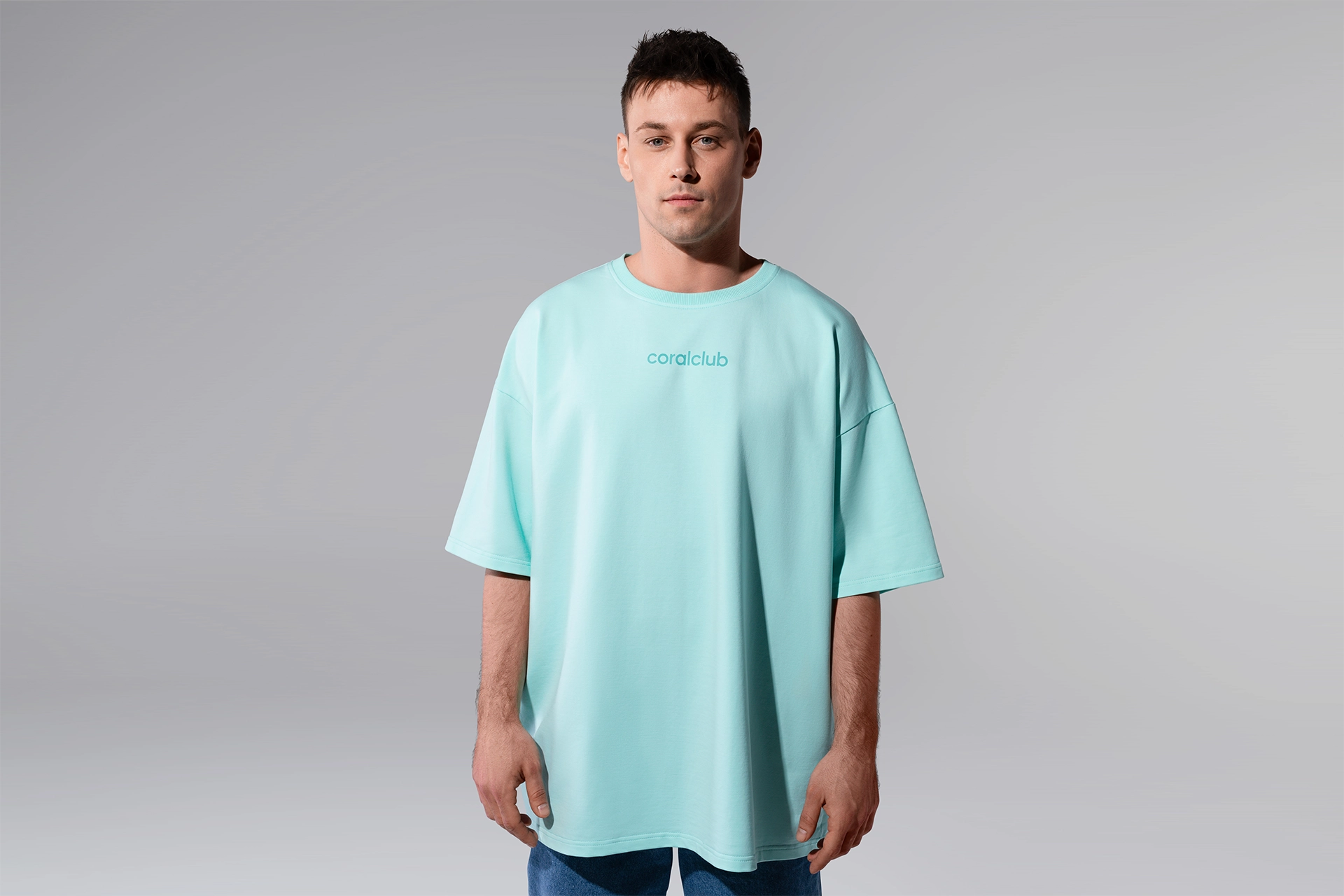 T-shirt oversize, miętowy