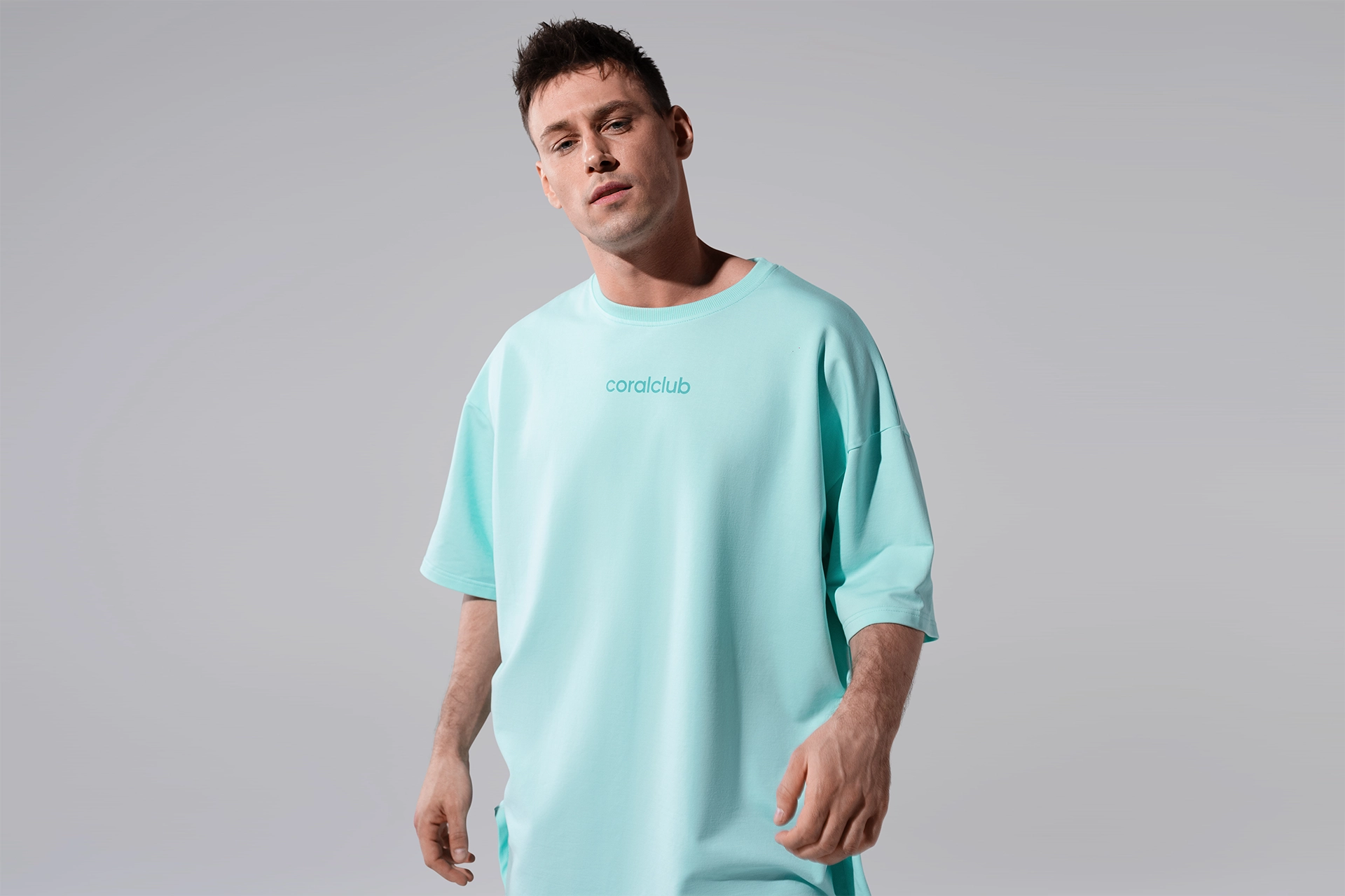 T-shirt oversize, miętowy