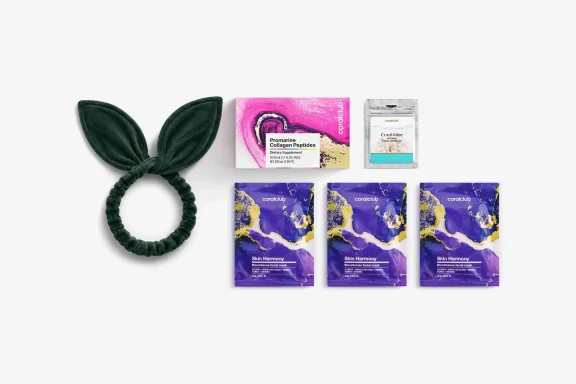 In & Out Starter Pack Promarine Collagen Peptides (10 fiolek) + Skin Harmony Biocellulose Facial Mask (3 szt.)