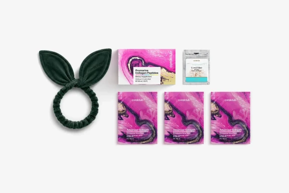 In & Out Starter Pack Promarine Collagen Peptides (10 fiolek) + Advanced Collagen Biocellulose Facial Mask (3 szt.)