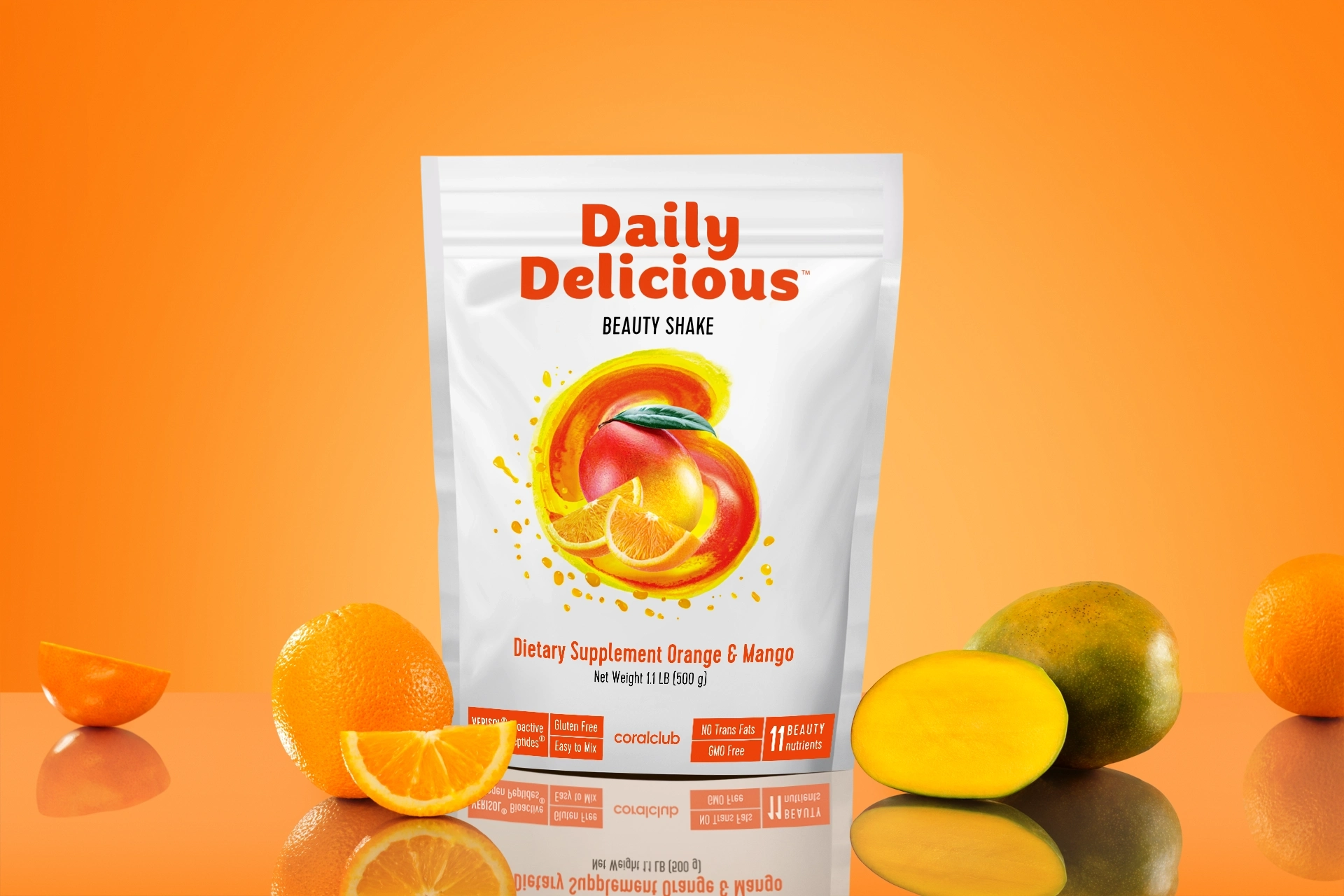Daily Delicious Beauty Shake o smaku mango i pomarańczy