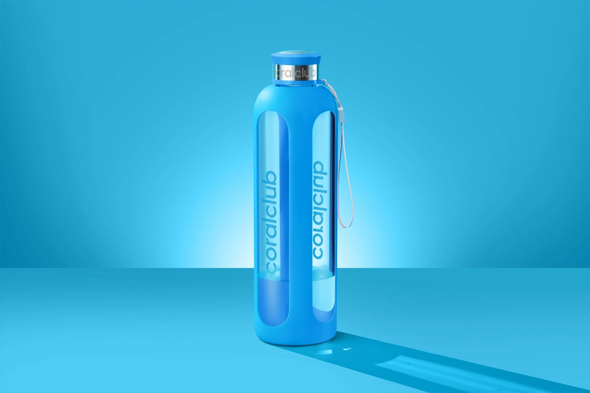 Szklana butelka ClearWater (niebieska)